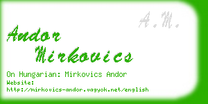 andor mirkovics business card